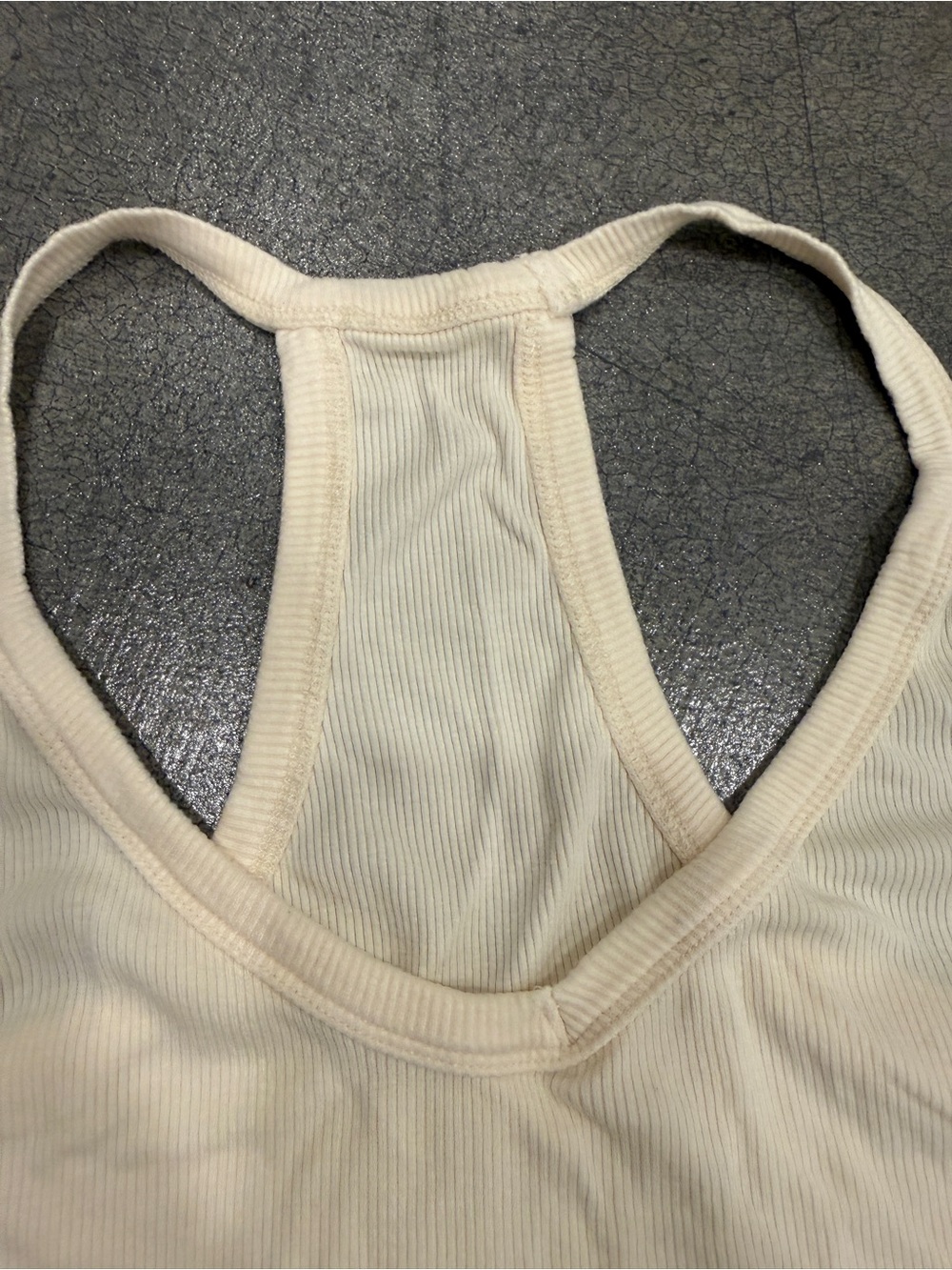 White Racerback V-Neck Women's Tank Top - Picture 5 of 5